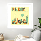 Paris Skyline by Jazzberry Blue on GIANT ART - pink vector illustration