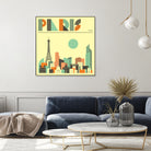 Paris Skyline by Jazzberry Blue on GIANT ART - pink vector illustration