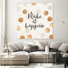 Make it happen - Gold Dots by Elisabeth Fredriksson on GIANT ART - yellow digital painting