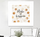 Make it happen - Gold Dots by Elisabeth Fredriksson on GIANT ART - yellow digital painting