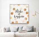 Make it happen - Gold Dots by Elisabeth Fredriksson on GIANT ART - yellow digital painting