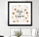 Make it happen - Gold Dots by Elisabeth Fredriksson on GIANT ART - yellow digital painting