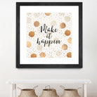 Make it happen - Gold Dots by Elisabeth Fredriksson on GIANT ART - yellow digital painting