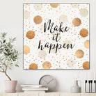 Make it happen - Gold Dots by Elisabeth Fredriksson on GIANT ART - yellow digital painting