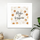 Make it happen - Gold Dots by Elisabeth Fredriksson on GIANT ART - yellow digital painting