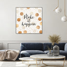 Make it happen - Gold Dots by Elisabeth Fredriksson on GIANT ART - yellow digital painting