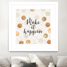 Make it happen - Gold Dots by Elisabeth Fredriksson on GIANT ART - yellow digital painting