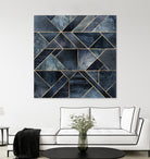 Abstract Nature - Dark Blue by Elisabeth Fredriksson on GIANT ART - blue digital painting