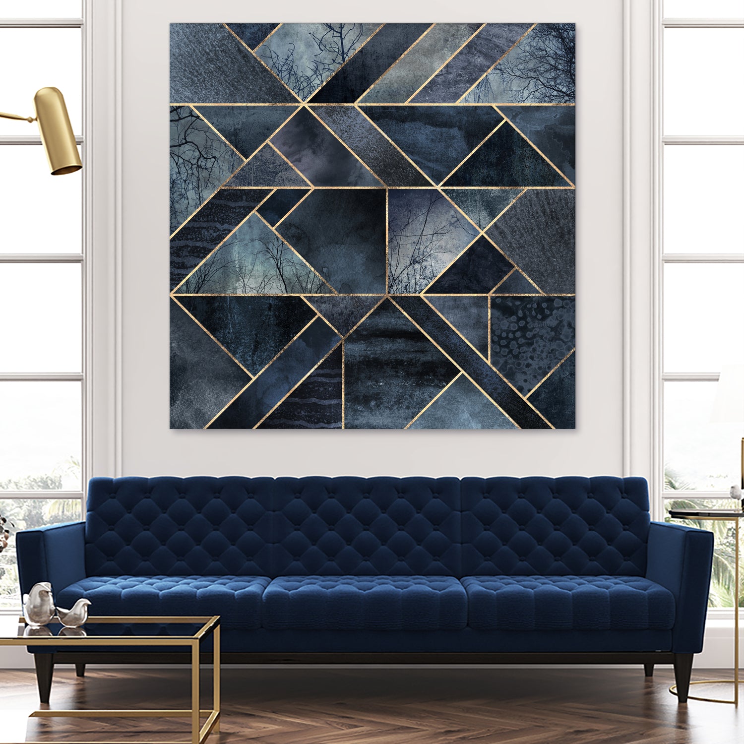 Abstract Nature - Dark Blue by Elisabeth Fredriksson on GIANT ART - blue digital painting