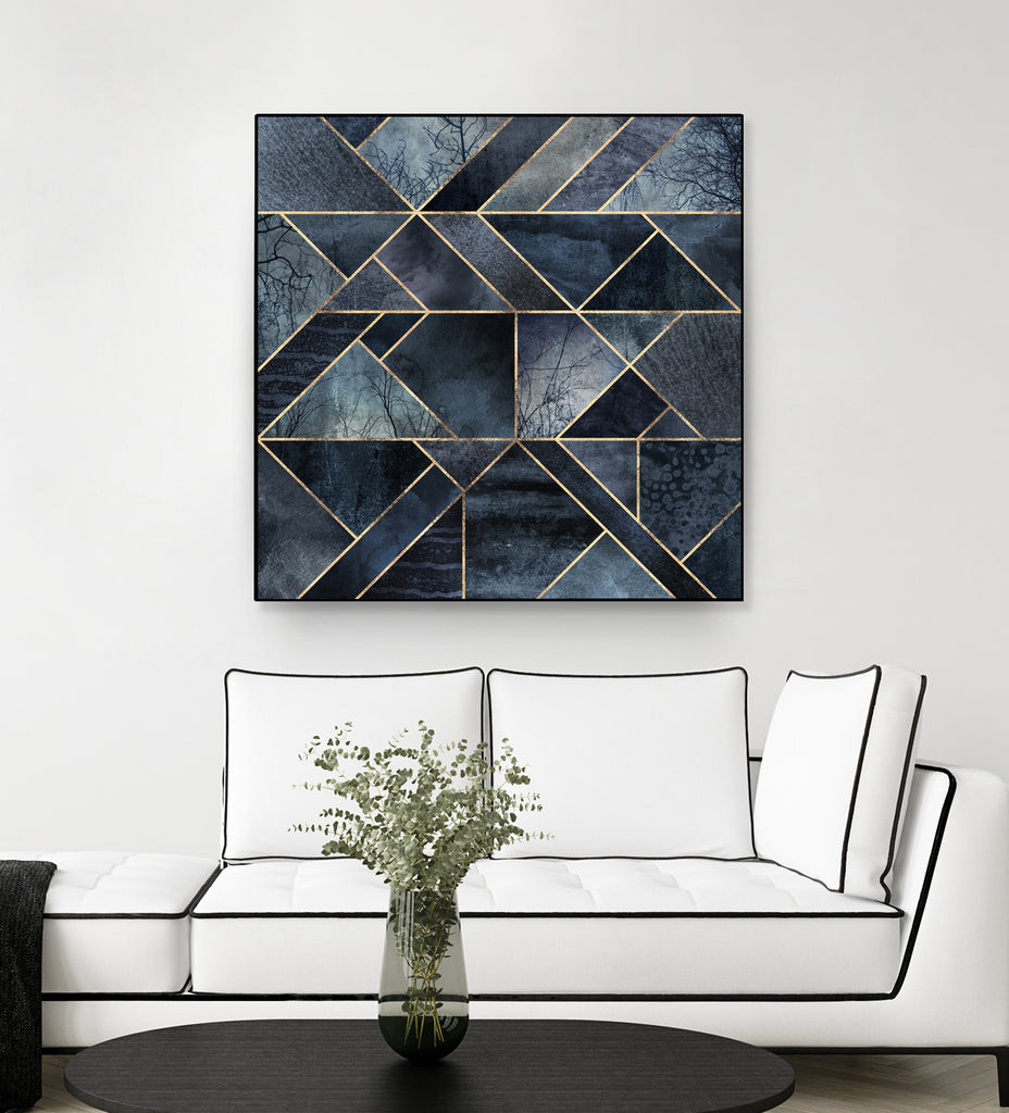 Abstract Nature - Dark Blue by Elisabeth Fredriksson on GIANT ART - blue digital painting