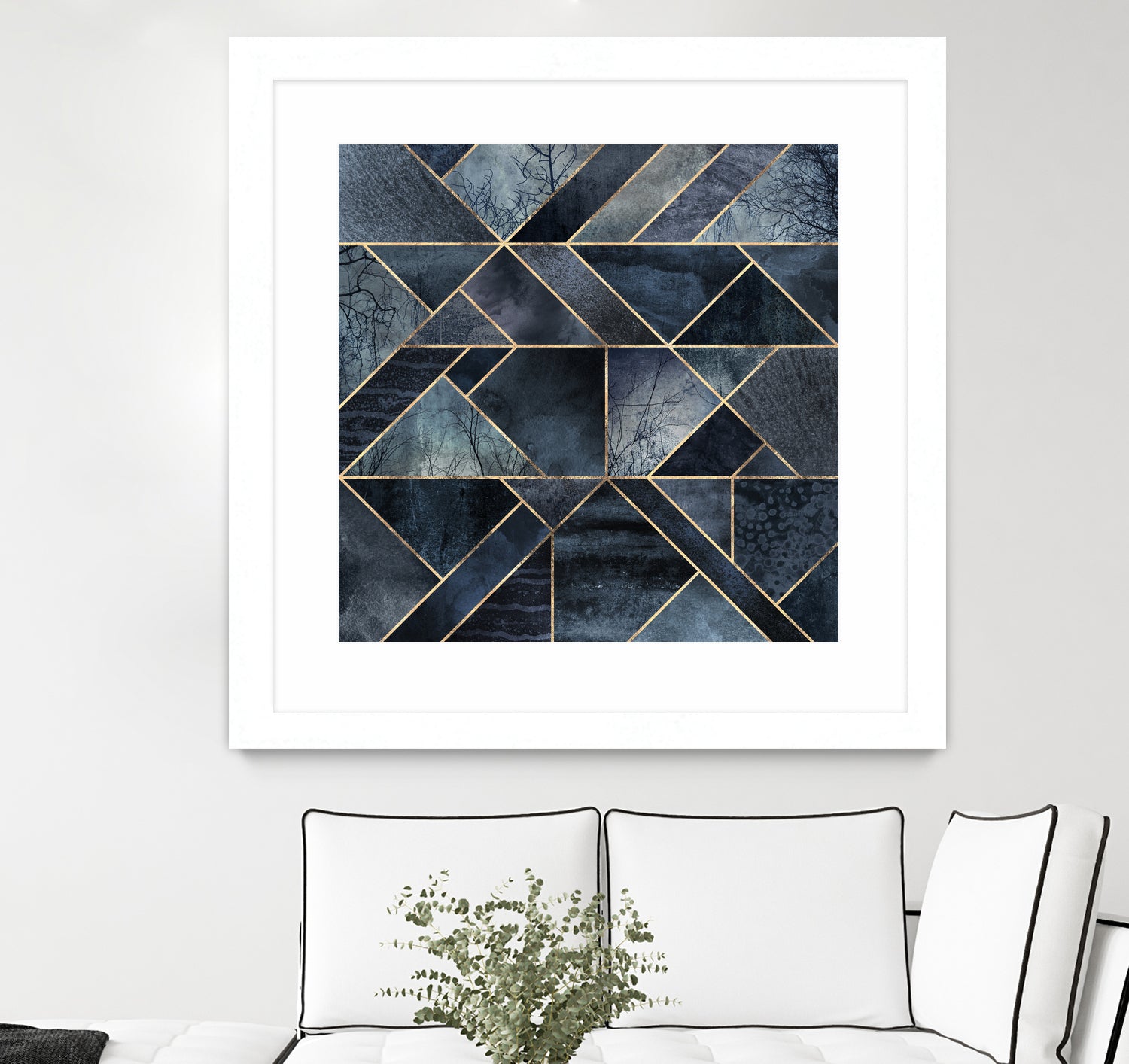 Abstract Nature - Dark Blue by Elisabeth Fredriksson on GIANT ART - blue digital painting