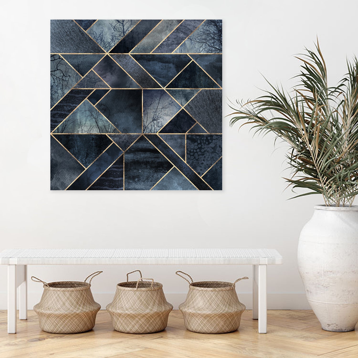 Abstract Nature - Dark Blue by Elisabeth Fredriksson on GIANT ART - blue digital painting