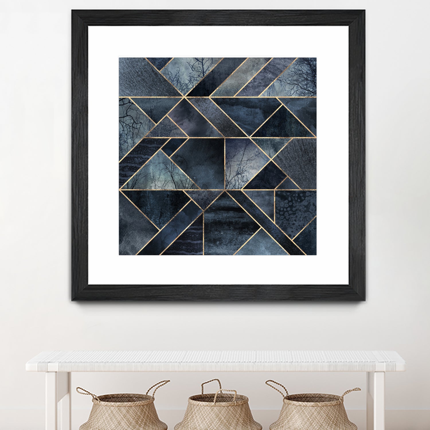 Abstract Nature - Dark Blue by Elisabeth Fredriksson on GIANT ART - blue digital painting