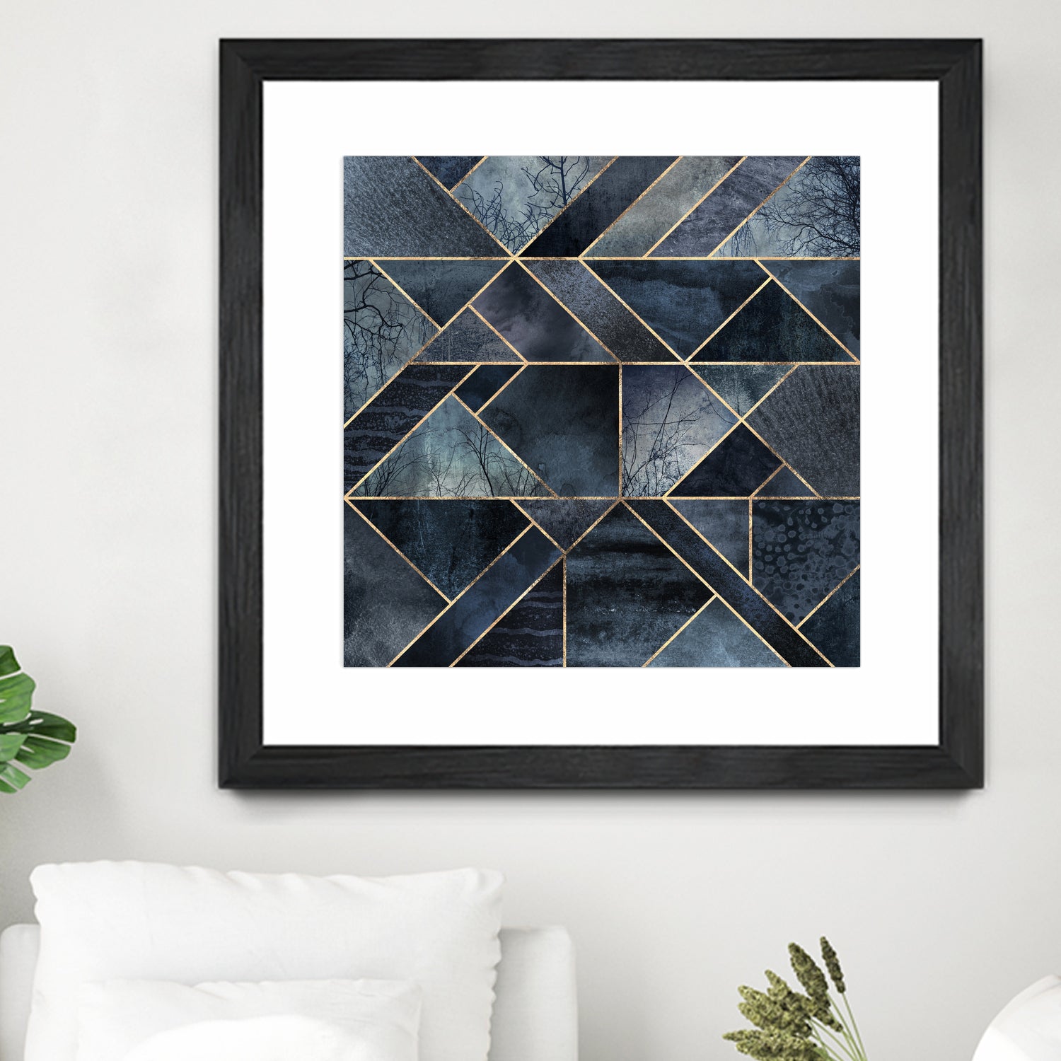 Abstract Nature - Dark Blue by Elisabeth Fredriksson on GIANT ART - blue digital painting