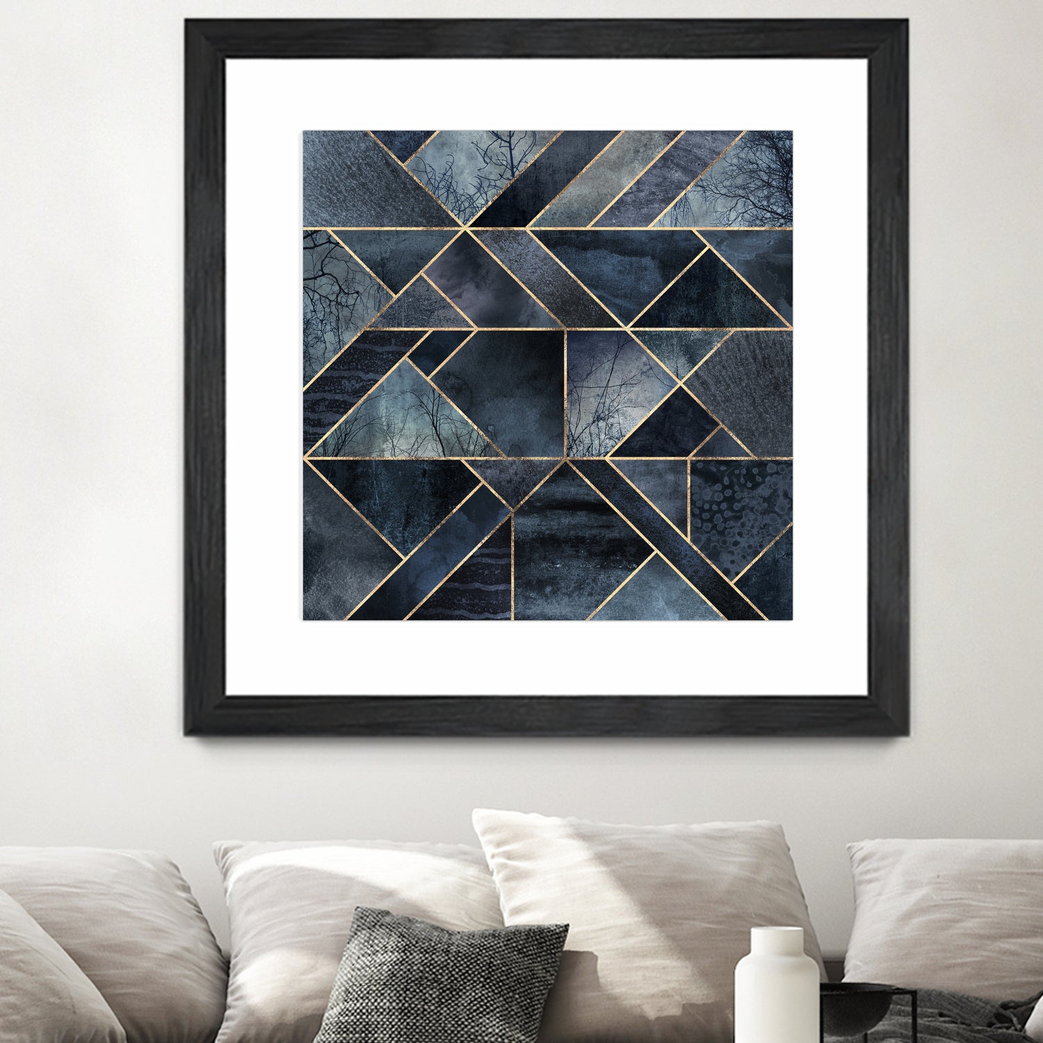 Abstract Nature - Dark Blue by Elisabeth Fredriksson on GIANT ART - blue digital painting