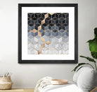 Soft Blue Gradient Cubes by Elisabeth Fredriksson on GIANT ART - blue digital painting