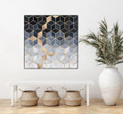 Soft Blue Gradient Cubes by Elisabeth Fredriksson on GIANT ART - blue digital painting