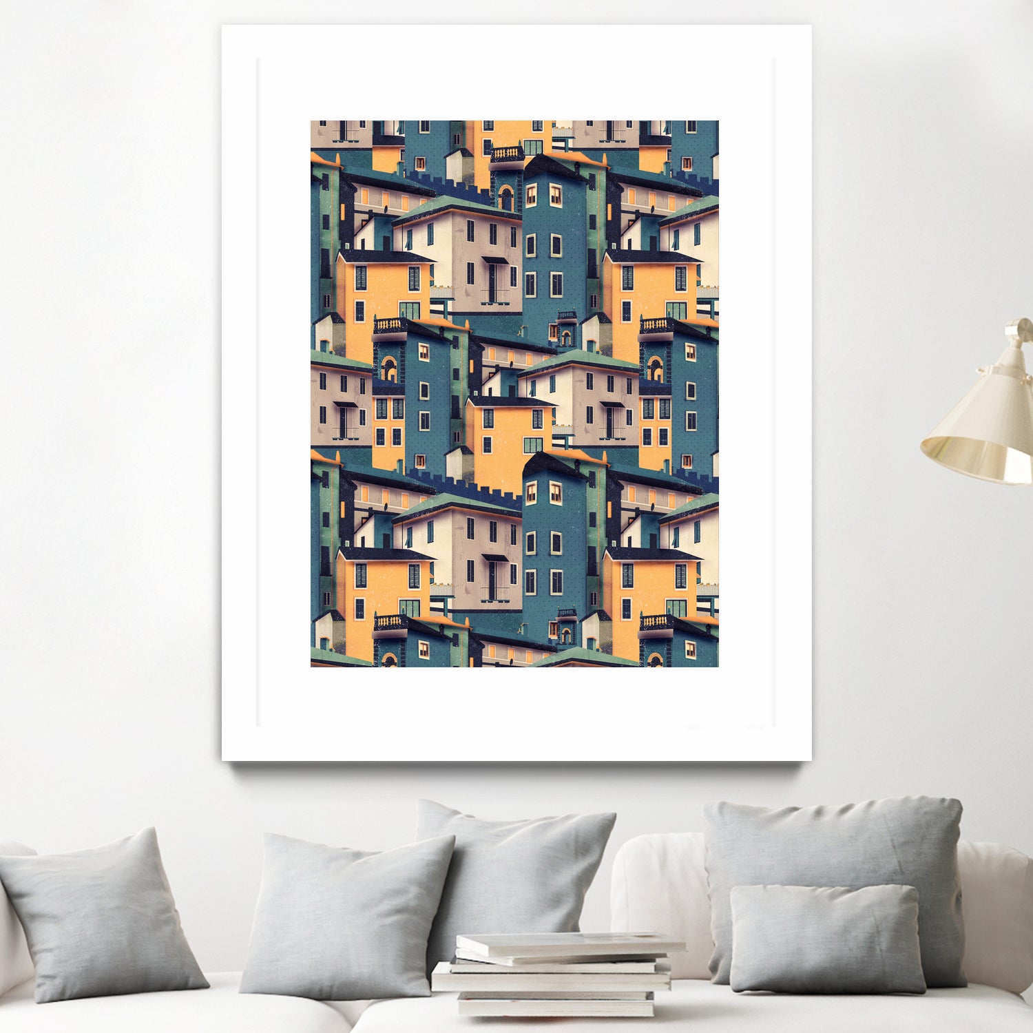 Night Castles (Pattern) by Romina Lutz on GIANT ART - yellow digital painting