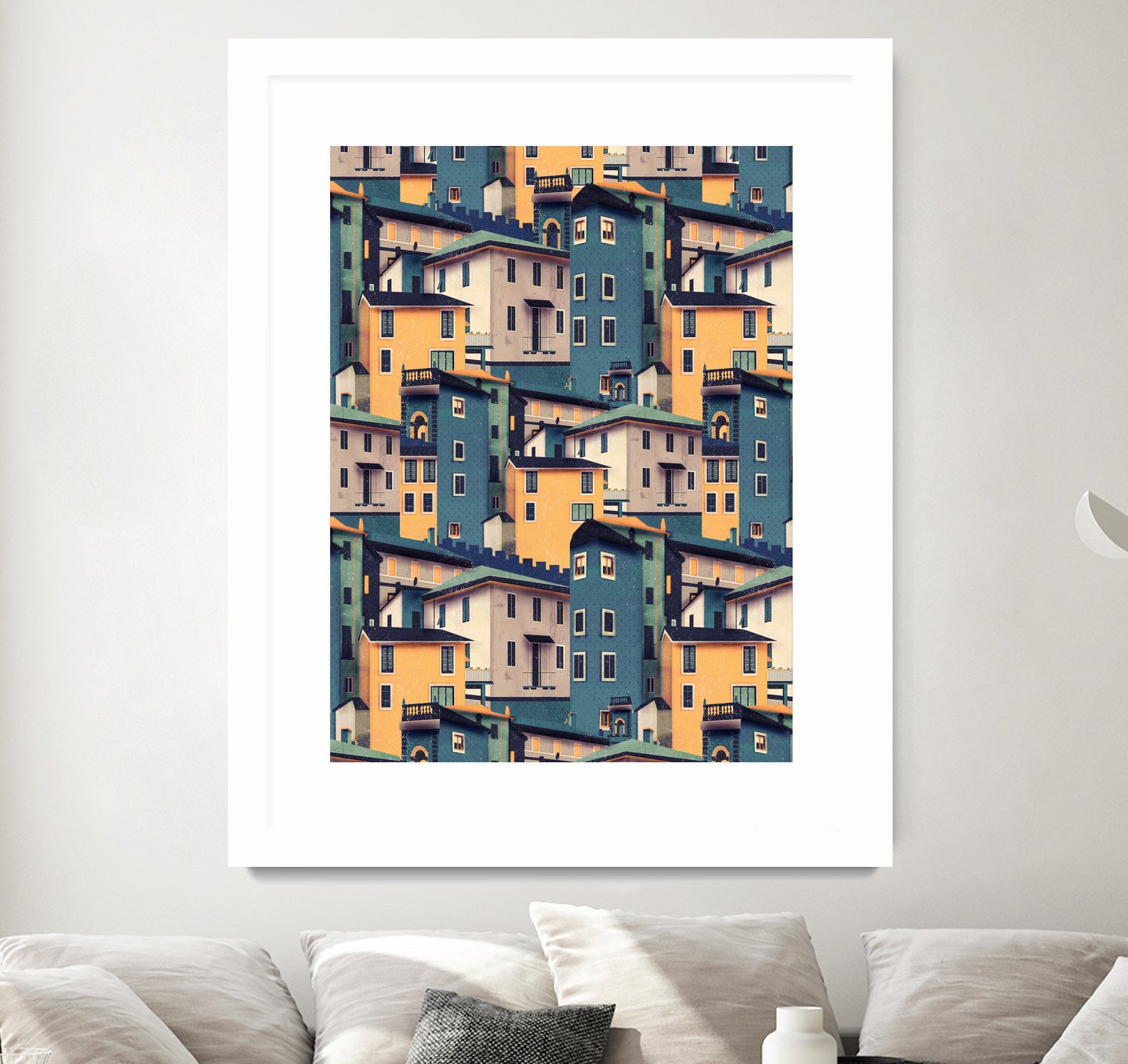 Night Castles (Pattern) by Romina Lutz on GIANT ART - yellow digital painting