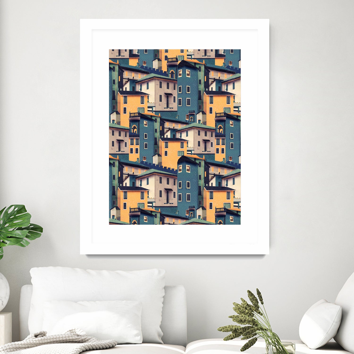 Night Castles (Pattern) by Romina Lutz on GIANT ART - yellow digital painting