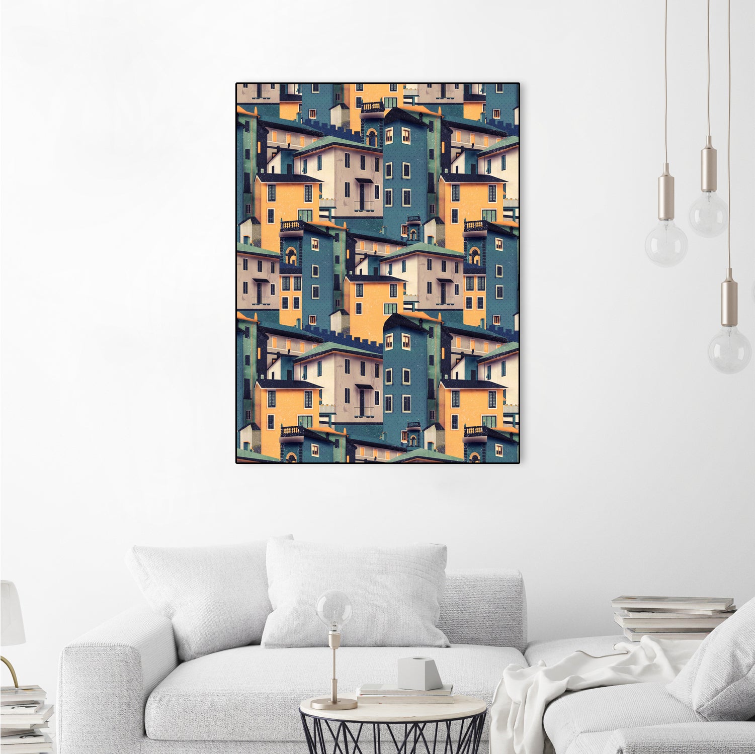 Night Castles (Pattern) by Romina Lutz on GIANT ART - yellow digital painting