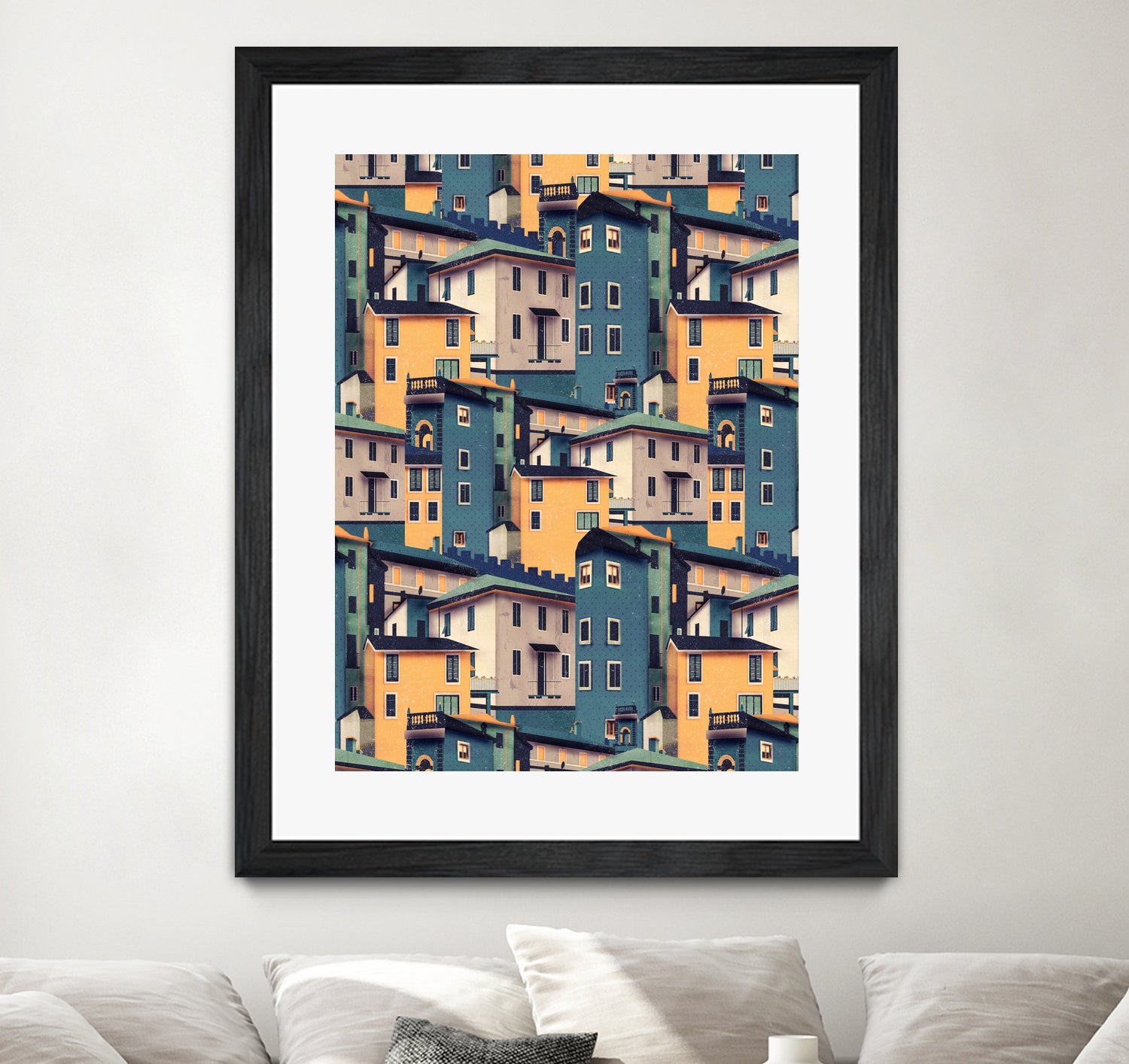 Night Castles (Pattern) by Romina Lutz on GIANT ART - yellow digital painting