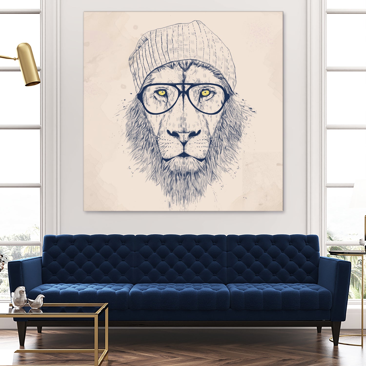 Cool lion by Solti Balázs on GIANT ART - brown digital painting