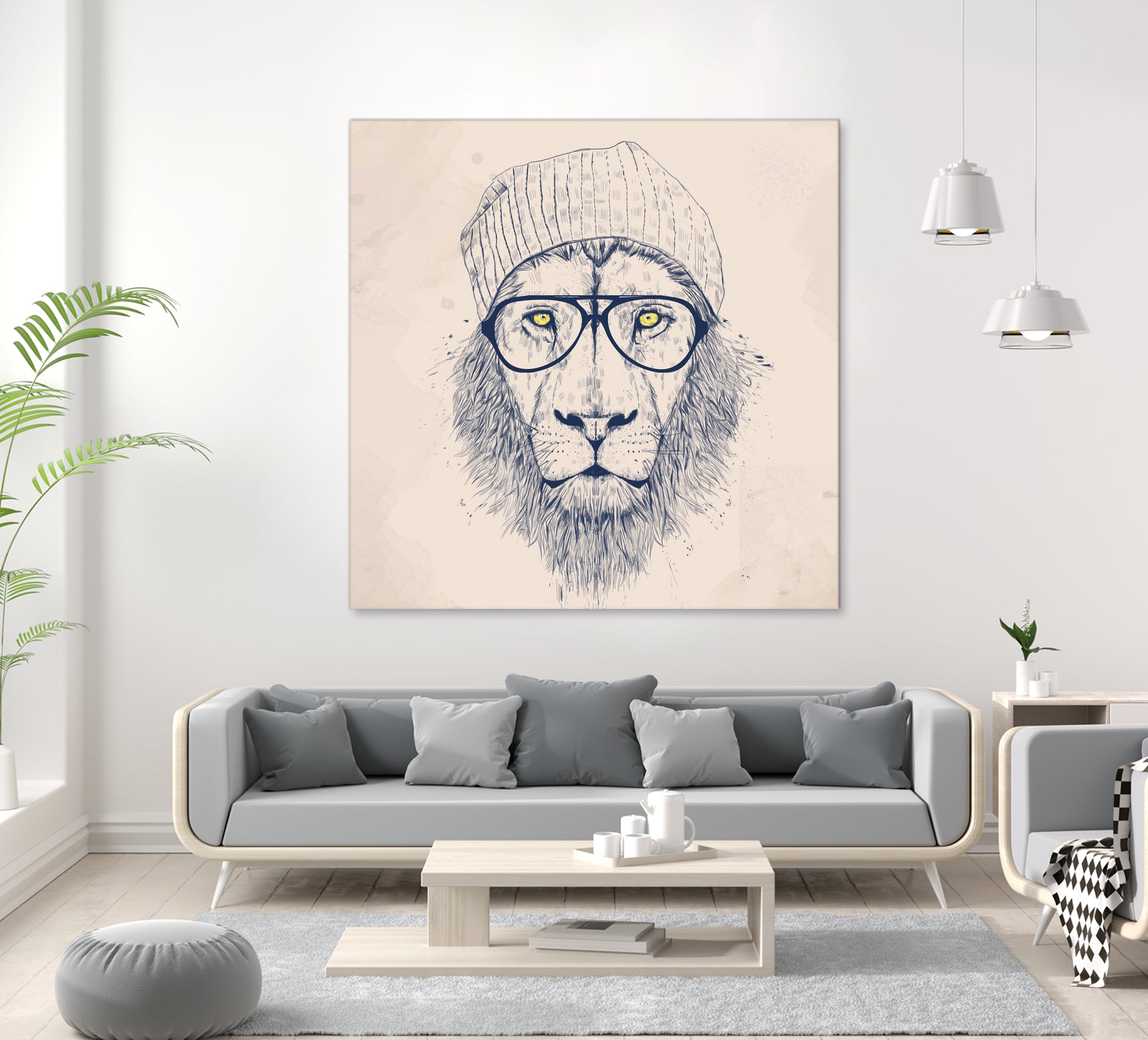 Cool lion by Solti Balázs on GIANT ART - brown digital painting