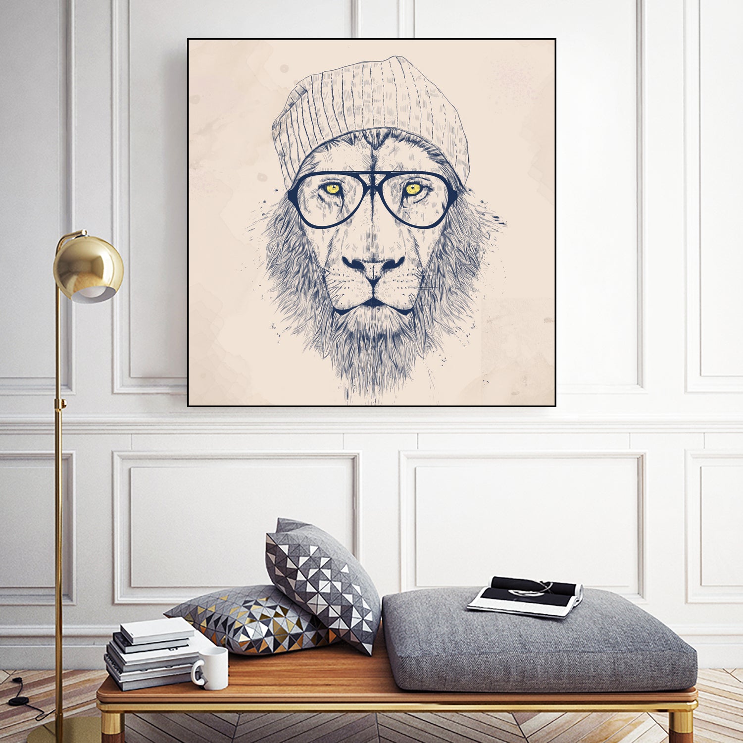 Cool lion by Solti Balázs on GIANT ART - brown digital painting