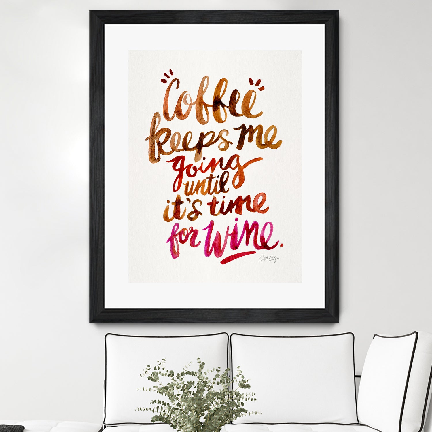 Coffee Keeps Me Going by Cat Coquillette on GIANT ART - brown typography