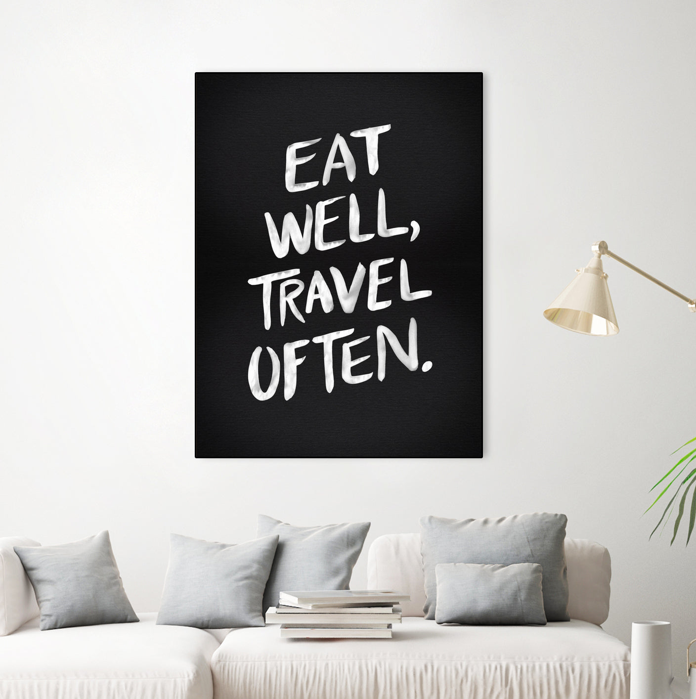 Eat Well, Travel Often (Black) by Cat Coquillette on GIANT ART - black typography