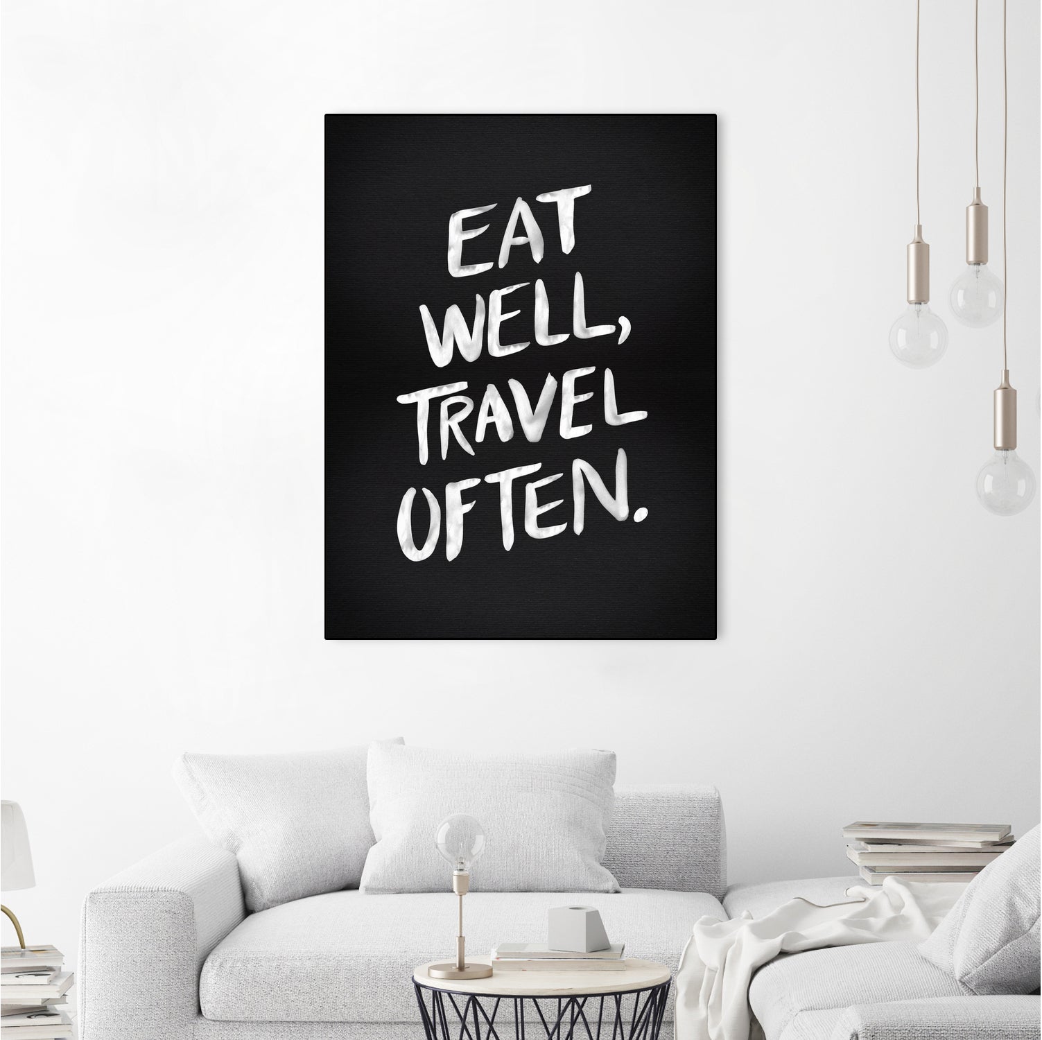 Eat Well, Travel Often (Black) by Cat Coquillette on GIANT ART - black typography