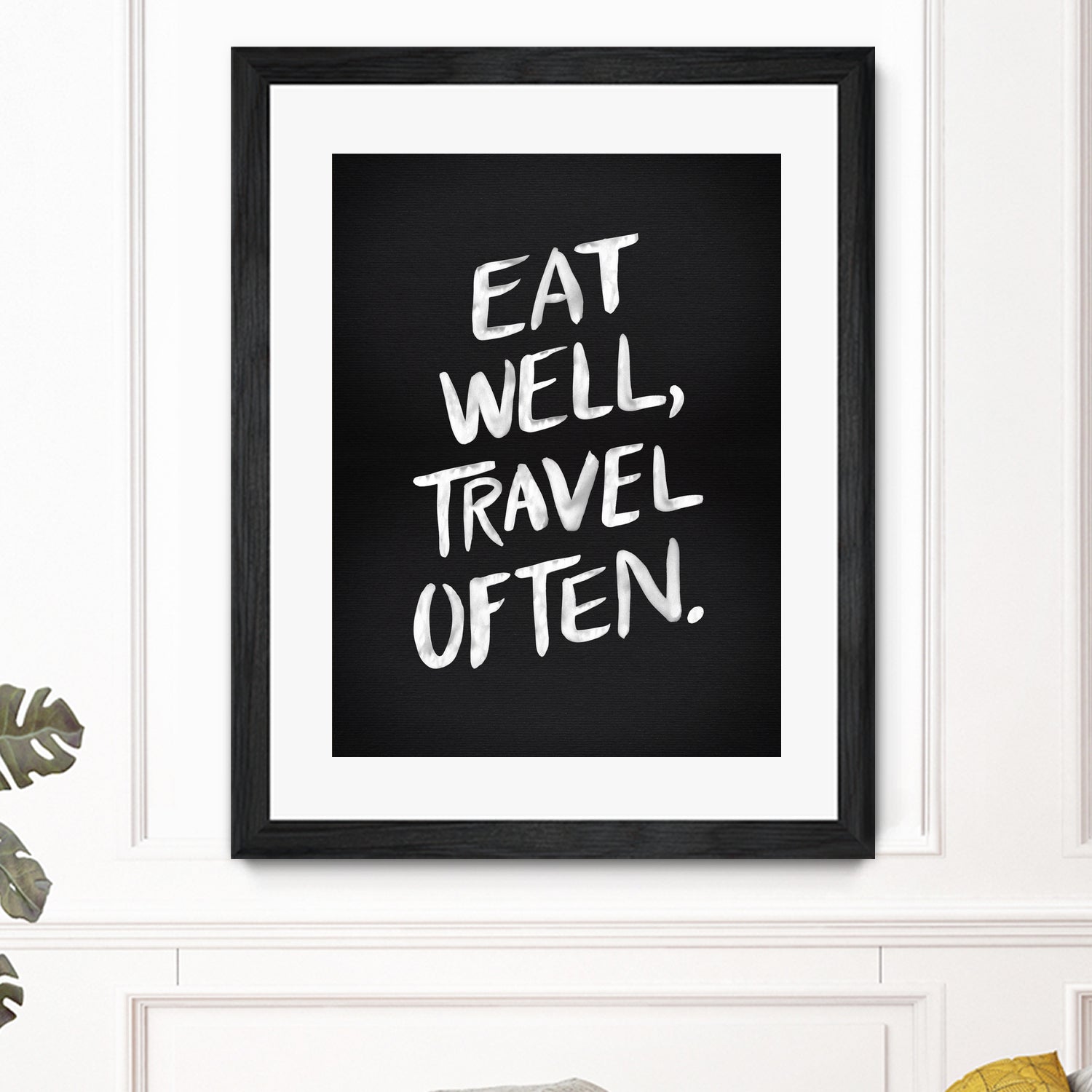 Eat Well, Travel Often (Black) by Cat Coquillette on GIANT ART - black typography