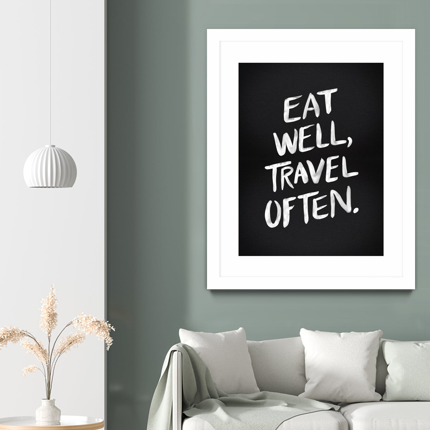 Eat Well, Travel Often (Black) by Cat Coquillette on GIANT ART - black typography