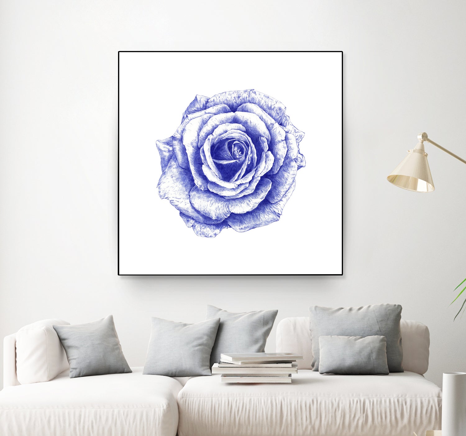 Ballpoint Blue Rose by Ronny Petrus Johannes Kools on GIANT ART - blue mixed media