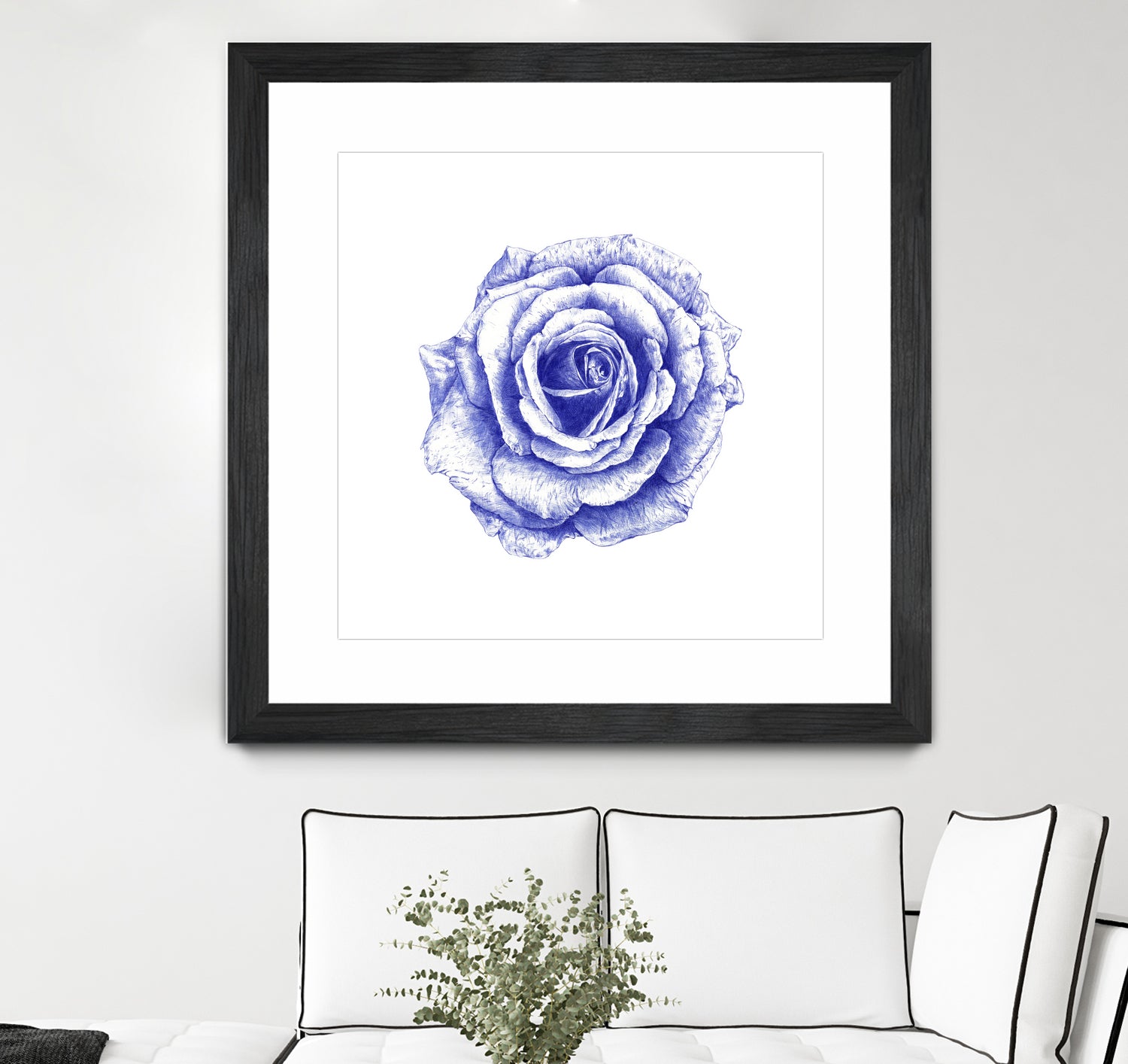 Ballpoint Blue Rose by Ronny Petrus Johannes Kools on GIANT ART - blue mixed media