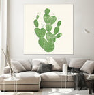 Linocut Cacti by Bianca Green on GIANT ART - green mixed media