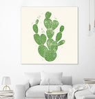 Linocut Cacti by Bianca Green on GIANT ART - green mixed media