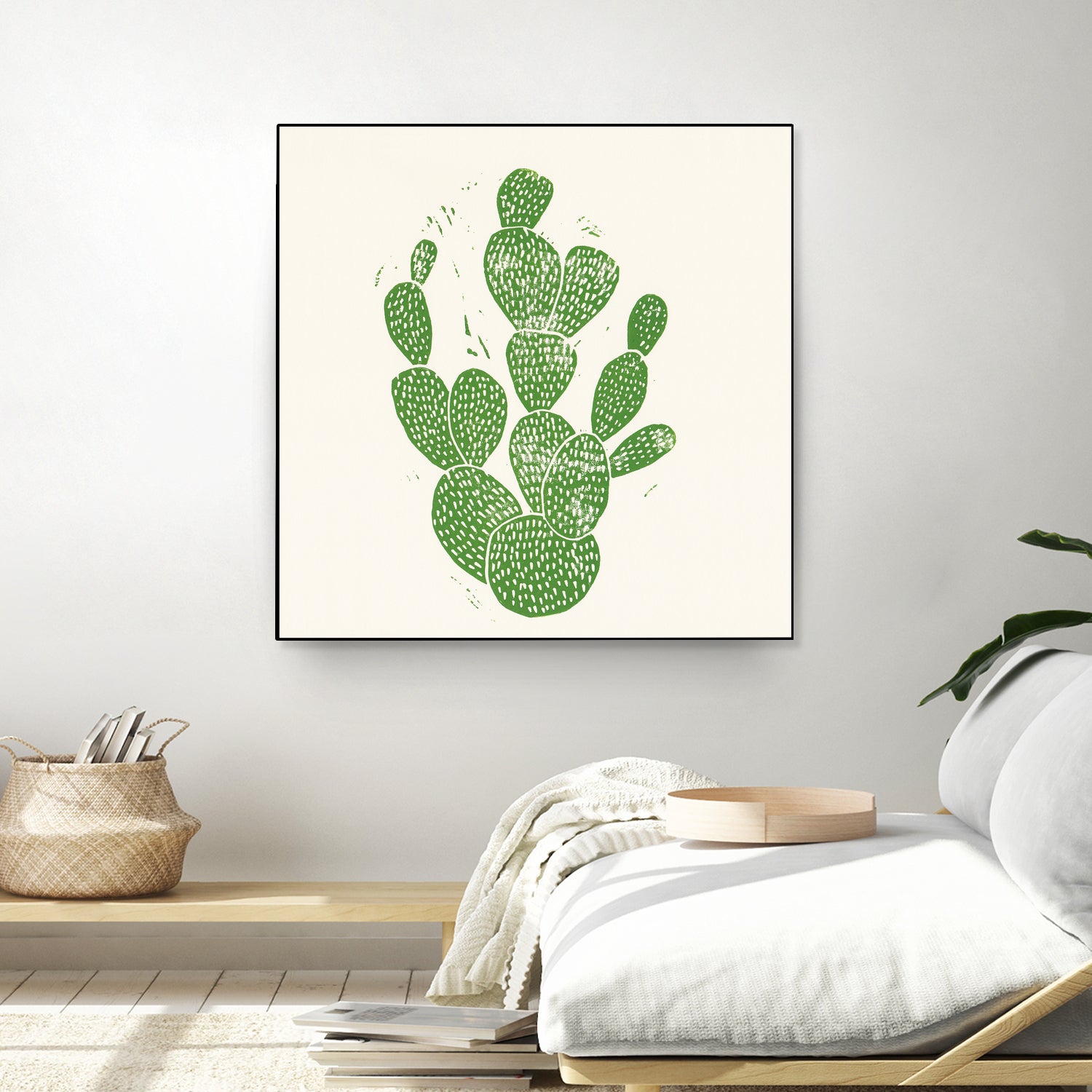 Linocut Cacti by Bianca Green on GIANT ART - green mixed media