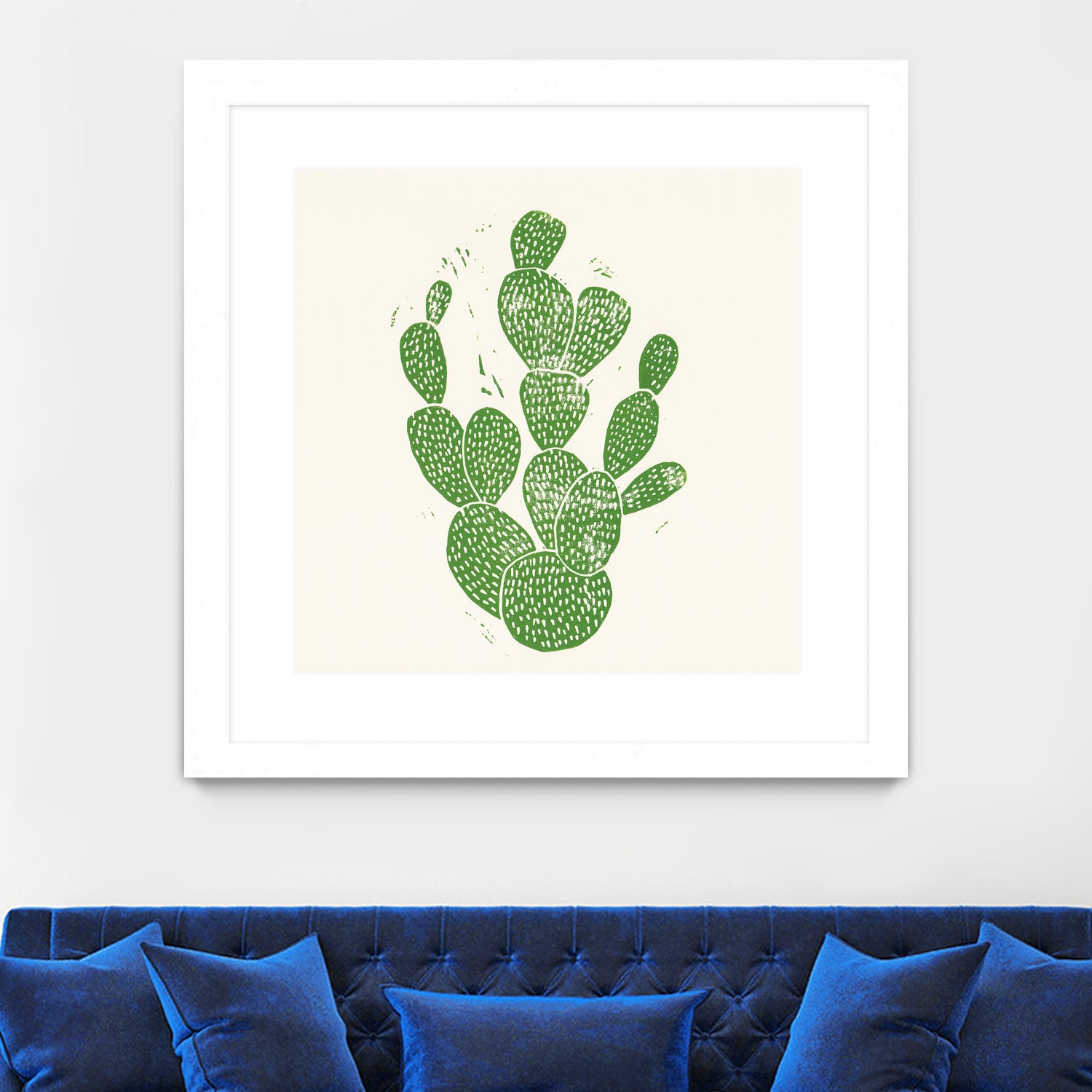 Linocut Cacti by Bianca Green on GIANT ART - green mixed media