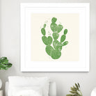 Linocut Cacti by Bianca Green on GIANT ART - green mixed media