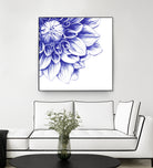 Ballpoint Blue Dahlia by Ronny Petrus Johannes Kools on GIANT ART - blue digital drawing