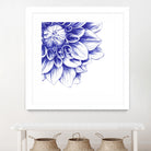 Ballpoint Blue Dahlia by Ronny Petrus Johannes Kools on GIANT ART - blue digital drawing