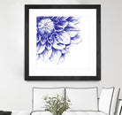 Ballpoint Blue Dahlia by Ronny Petrus Johannes Kools on GIANT ART - blue digital drawing