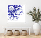 Ballpoint Blue Dahlia by Ronny Petrus Johannes Kools on GIANT ART - blue digital drawing