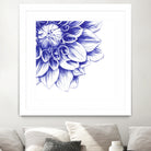 Ballpoint Blue Dahlia by Ronny Petrus Johannes Kools on GIANT ART - blue digital drawing