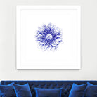 Ballpoint Blue Dahlia by Ronny Petrus Johannes Kools on GIANT ART - blue digital drawing