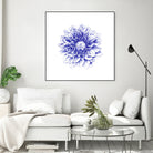 Ballpoint Blue Dahlia by Ronny Petrus Johannes Kools on GIANT ART - blue digital drawing