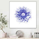 Ballpoint Blue Dahlia by Ronny Petrus Johannes Kools on GIANT ART - blue digital drawing