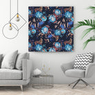 King protea flowers watercolor illustration by Two Lips on GIANT ART - pink digital drawing